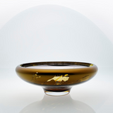 DECO large splashed amber bowl