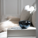 DECO round splashed navy blue bowl