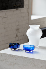 MOON mini translucent cobalt bowl