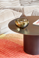 DECO round splashed amber bowl