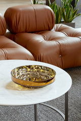 MOON large splashed amber bowl