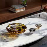 DECO large splashed amber bowl