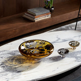 DECO large splashed amber bowl