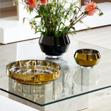 MOON large splashed amber bowl