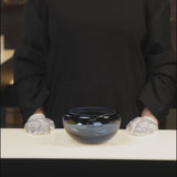 small round navy blue bowl (translucent)