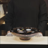 DECO large splashed purple bowl