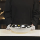 IN-BETWEEN flat splashed white bowl