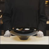 TITAN large splashed black bowl