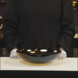 TITAN flat splashed black bowl