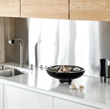 IN-BETWEEN large splashed black bowl