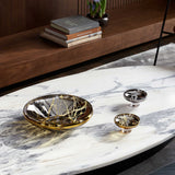 DECO flat splashed amber bowl