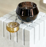 MOON mini splashed amber bowl