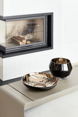 TITAN flat splashed black bowl
