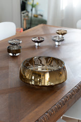 deco jazz splashed amber bowl