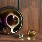 DECO round splashed amber bowl