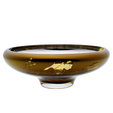 DECO large splashed amber bowl