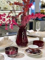 MOON mini splashed red bowl