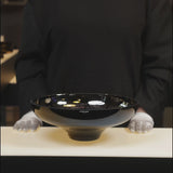 IN-BETWEEN large splashed black bowl