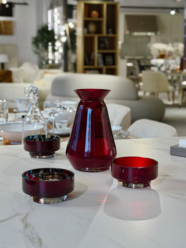 MOON mini translucent red bowl