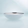 Flat round white glass fruit bowl with interior stainless steel coating. Mirror effect design glass bowl.